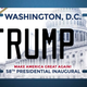 A design for the inaugural Donald Trump license plate, which the Wall Street Journal reports wasn’t ordered. Image via Greg Hunter/Hunter Inaugural Commemoratives